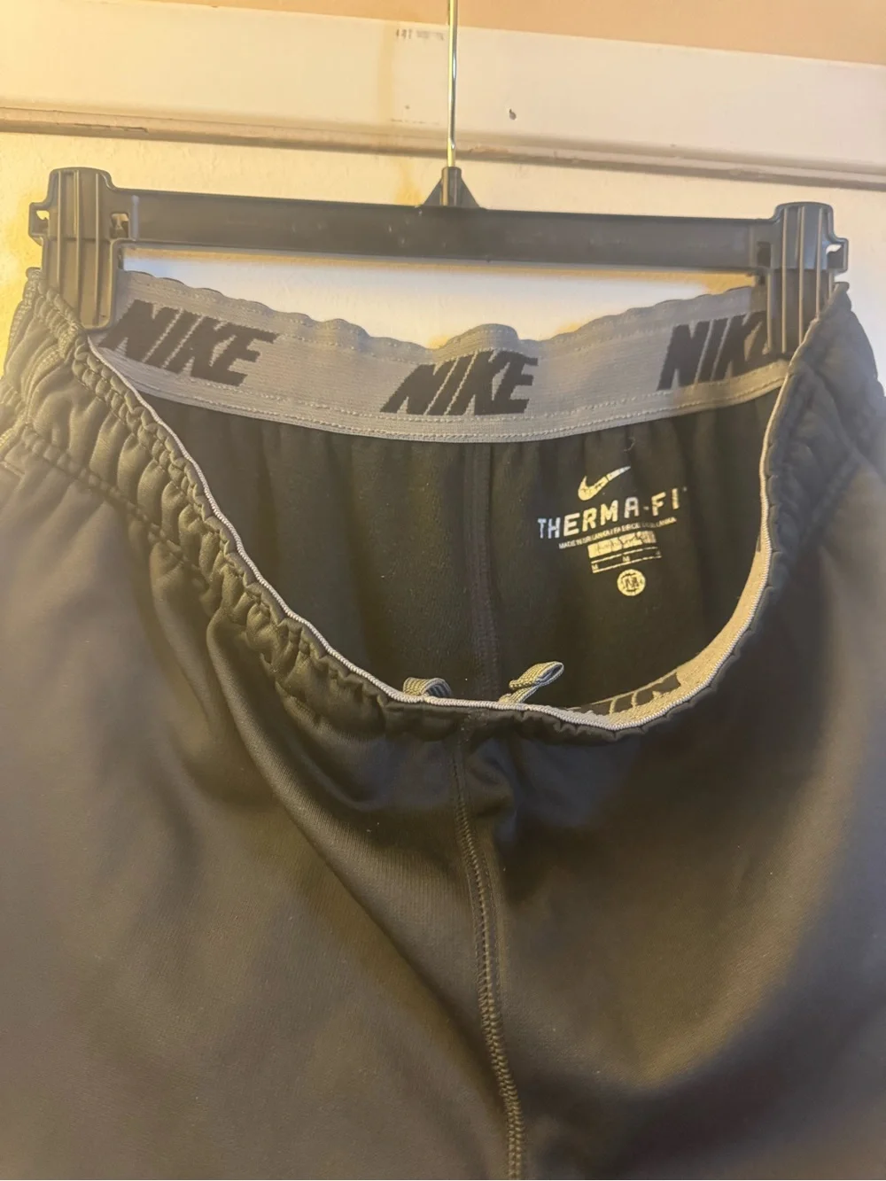Nike Black Therma-FIT Pants with Gray Waistband